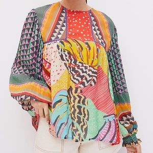 Anthropology Bl-nk London Miranda peasant blouse